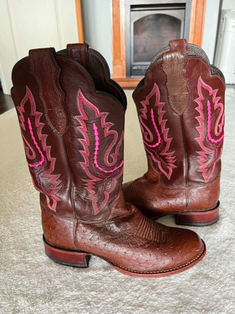 Justin L5524 Punchy Collection Smooth Ostrich Western Boots Women's size 8.5C